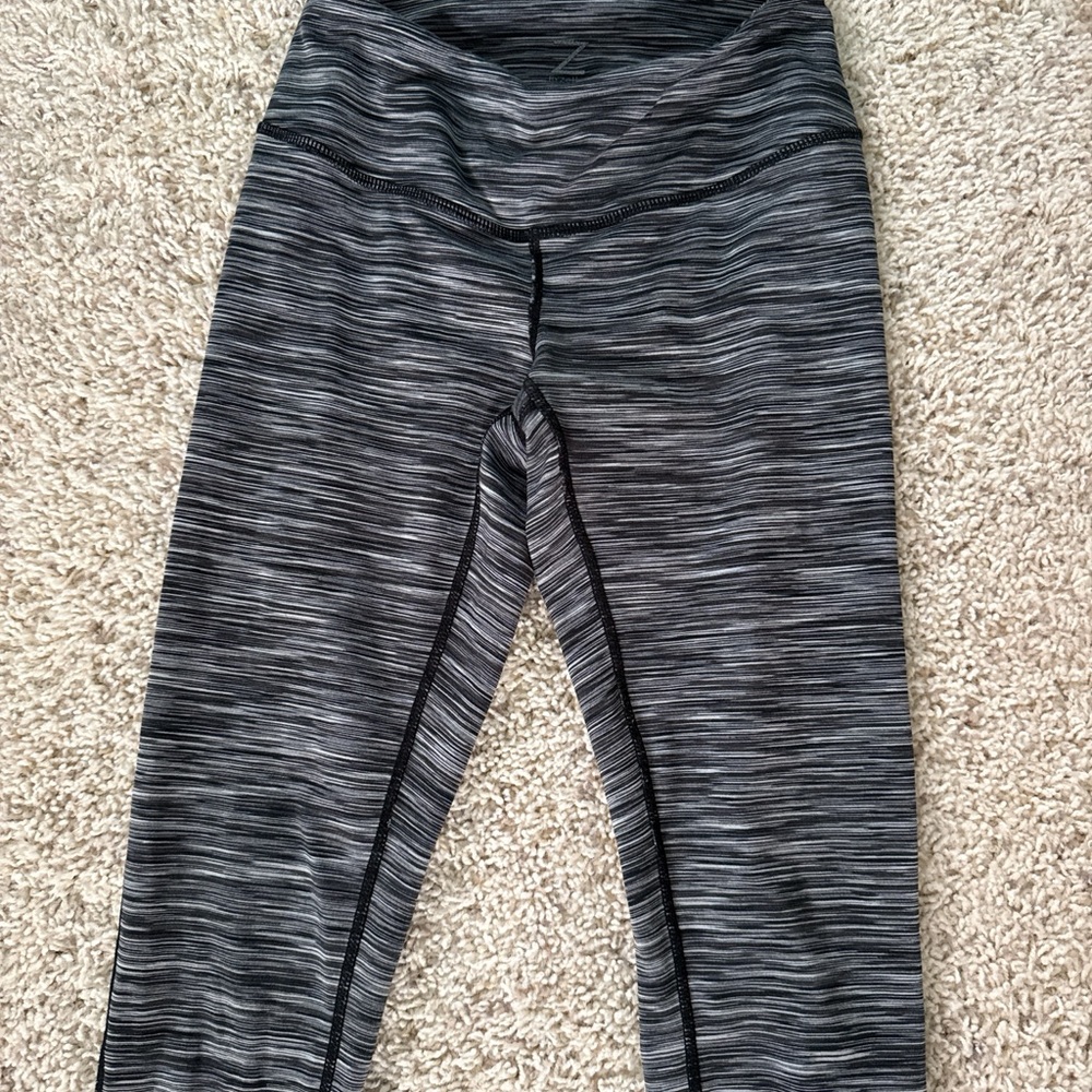 Gray Striped Leggings